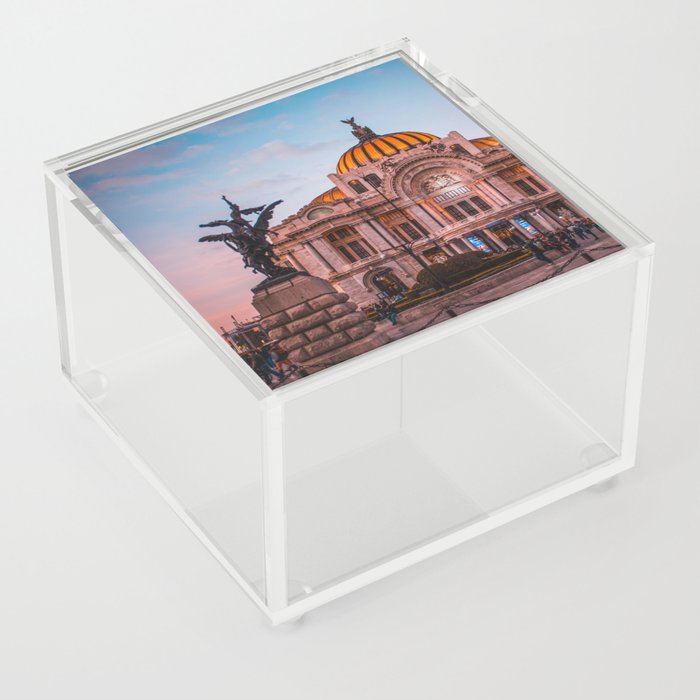 Mexico Photography - Beautiful Palace By The Pink Sunset Acrylic Box