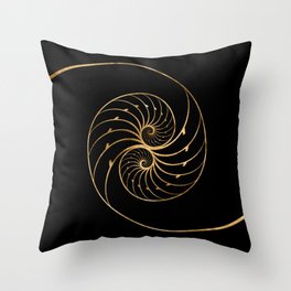 Nautilus Shells - Golden Pair Throw Pillow