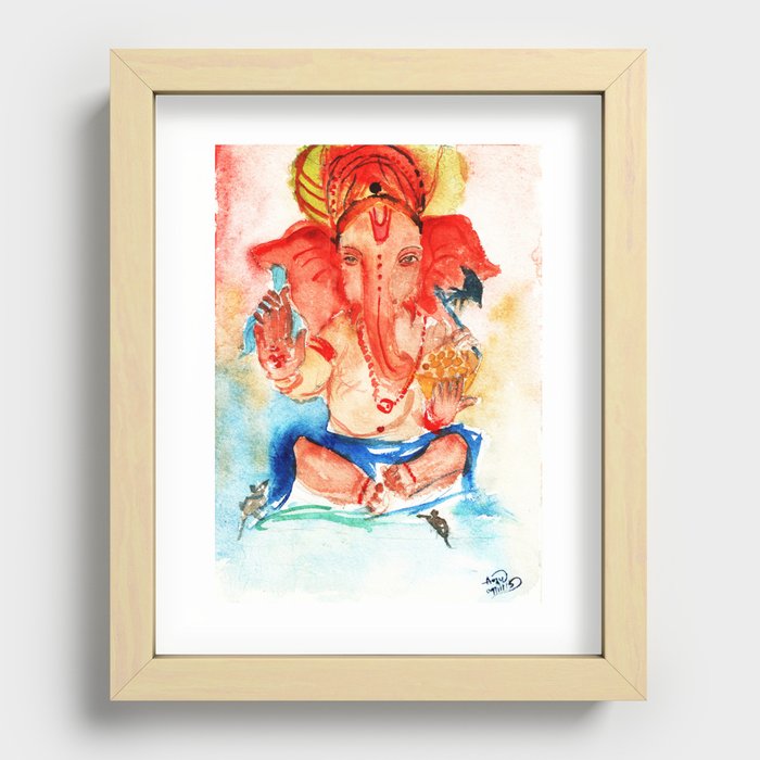 Lord Ganesha Recessed Framed Print