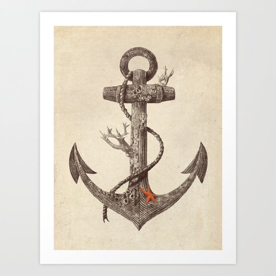 Lost at Sea - mono Art Print