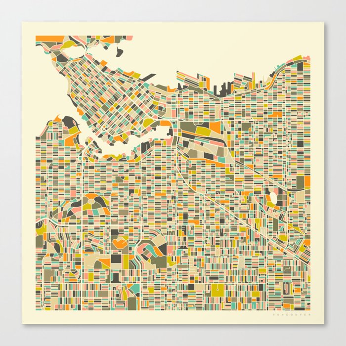 VANCOUVER MAP Canvas Print