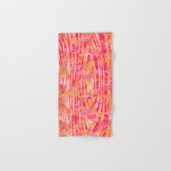 Orange Wood Print Hand & Bath Towel