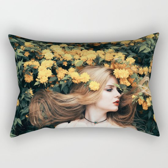 Floral girl Rectangular Pillow