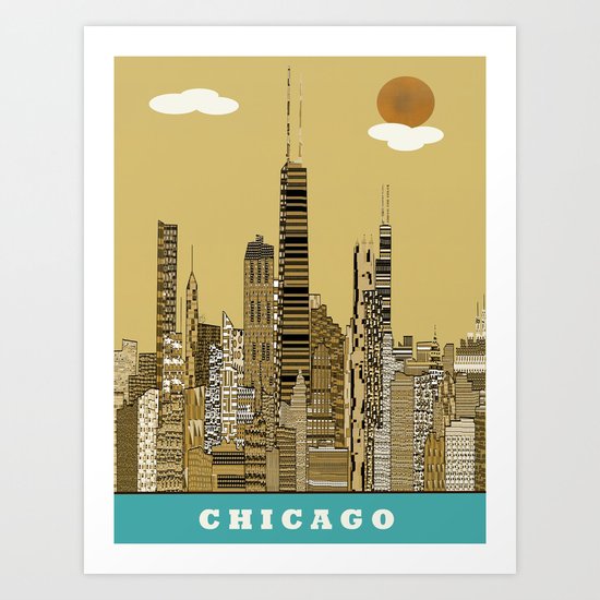 Chicago city (vintage Art Print