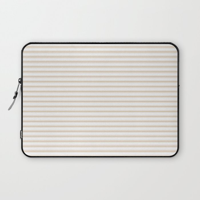Almond Baby Camel Mattress Ticking Narrow Striped Pattern - Fall Fashion 2018 Laptop Sleeve