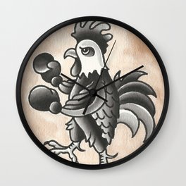 Cock Fight Wall Clock