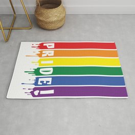 Pride Month Wet Color Gay Rainbow  Area & Throw Rug