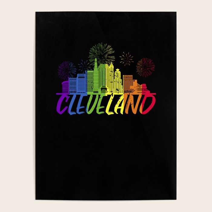 Cleveland Pride Skyline, Pride Parade Cleveland Poster by ABuddies
