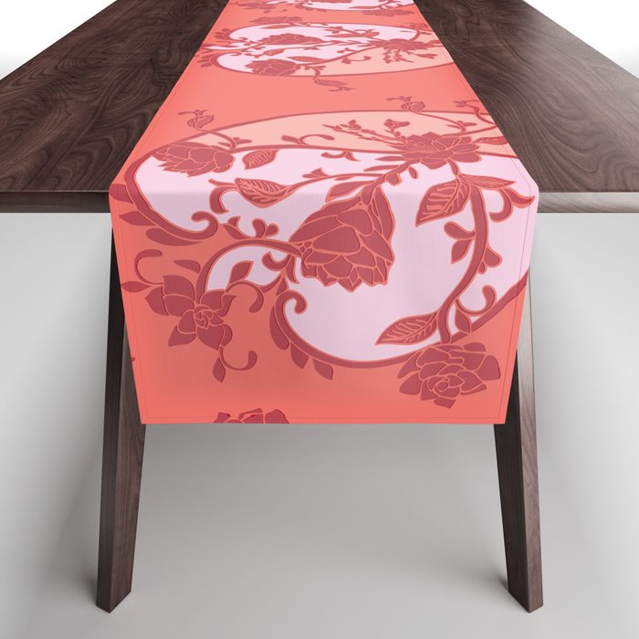 Romantic, modern love rose, floral motif with vintage feel Table Runner