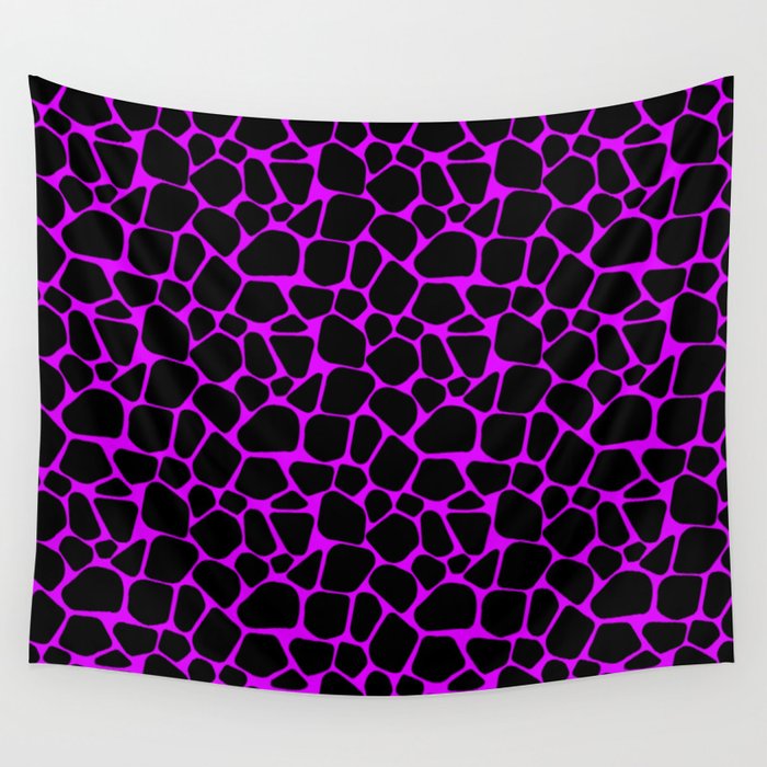 Neon Safari Purple & Black Wall Tapestry