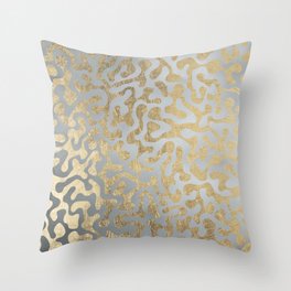 Modern elegant abstract faux gold silver pattern Throw Pillow