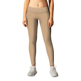 Medium Tan Brown Solid Color Pairs PPG Siesta Dreams PPG1080-4 - All One Single Shade Hue Colour Leggings