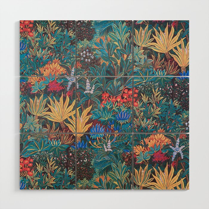 Magical Midnight Jungle Botanical Wood Wall Art