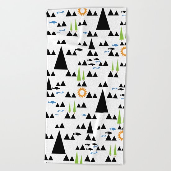 Ethnic simple pattern . Beach Towel