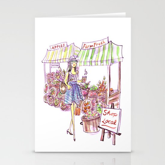 Farmer's Market Stationery Cards