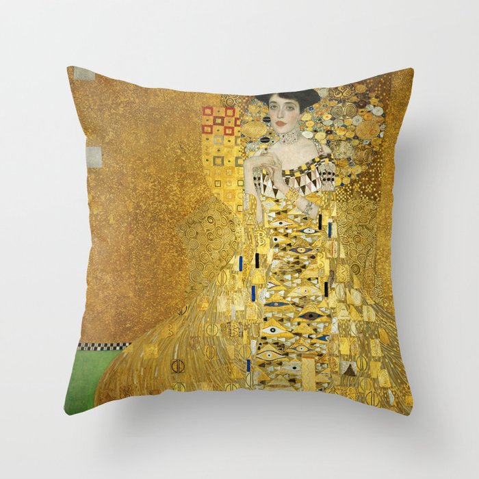 Gustav Klimt - Portrait of Adèle Bloch Bauer Throw Pillow