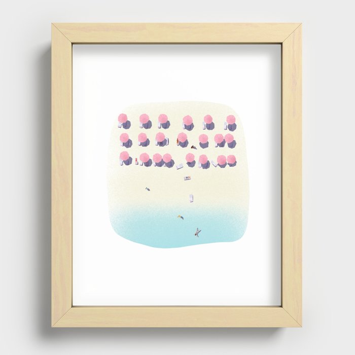 Beach top view  Recessed Framed Print