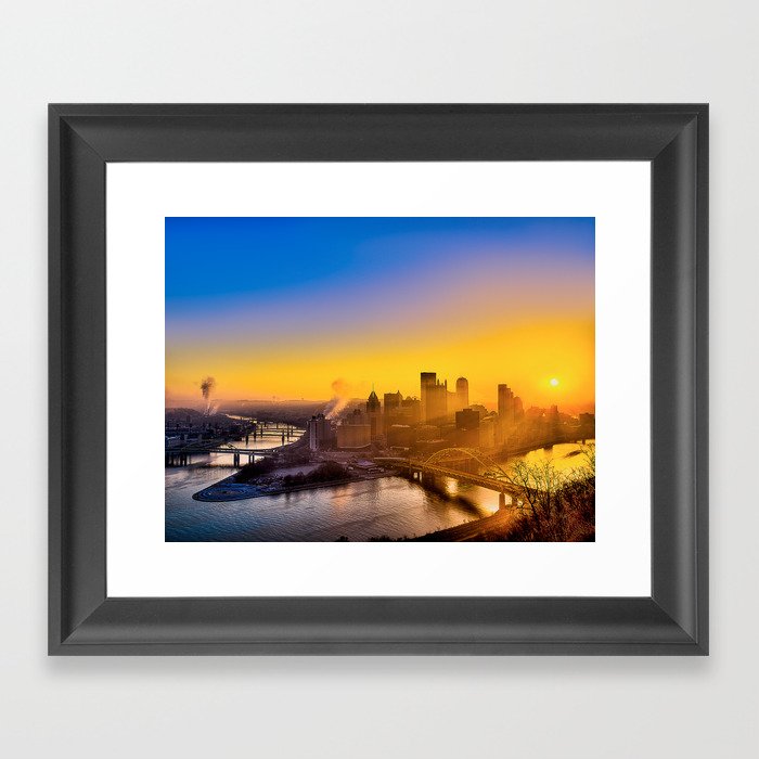 Steel City Sunrise Framed Art Print