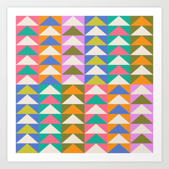 Colorful Geo Triangles Art Print