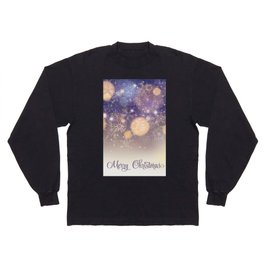 Christmas Pattern Snowflake Glittery Wishes Long Sleeve T-shirt