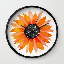 Single Sunflower – Orange Wall Clock