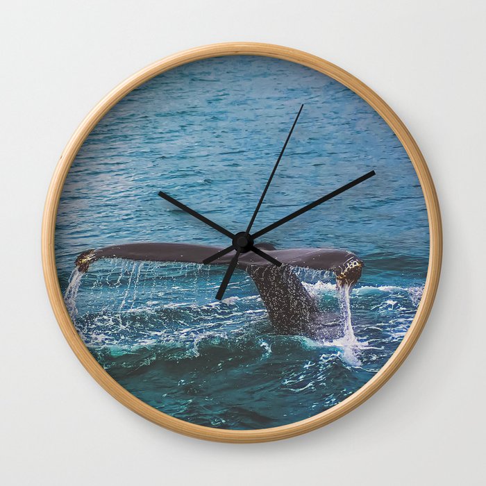 Whale Tail Wall Clock