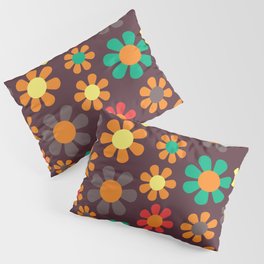 Hippy Flower Daisy Colorful Pattern Pillow Sham