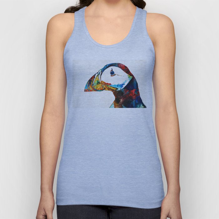 Colorful Puffin Art By Sharon Cummings Tank Top