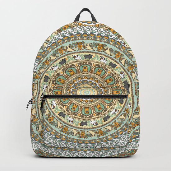 Pug Yoga Medallion Backpack