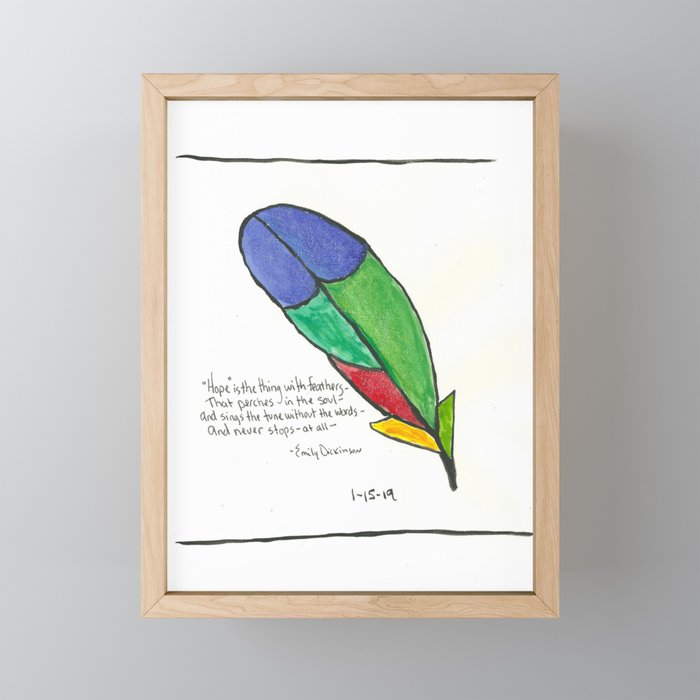 Hope is the Thing with Feathers Framed Mini Art Print