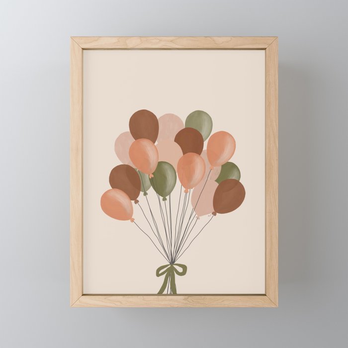 Terracotta Balloons Framed Mini Art Print