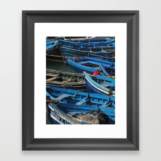 Blue Boats Framed Art Print