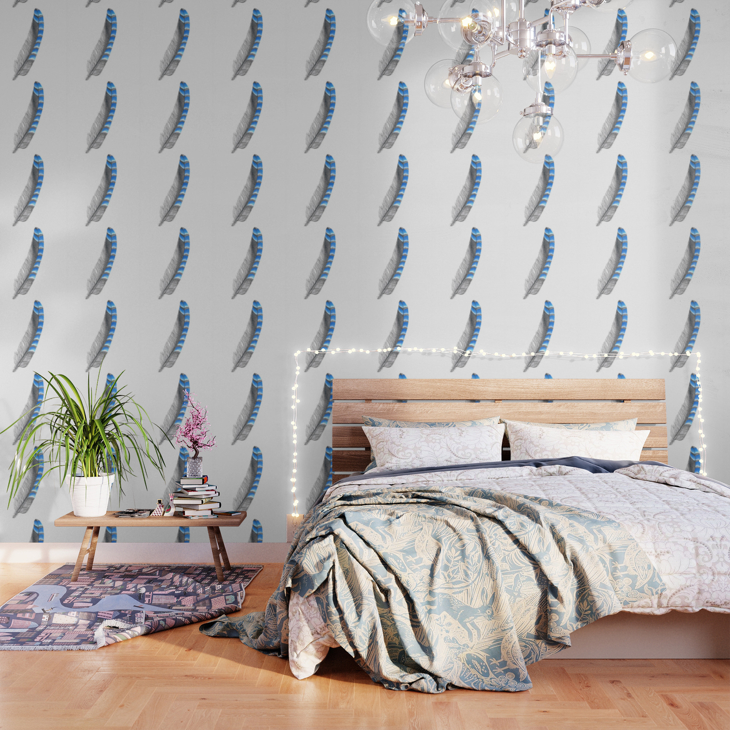 Blue Jay Feather Wallpaper By Jane Lucas Society6 Blue Jay Feather Wallpaper By Jane Lucas Society6