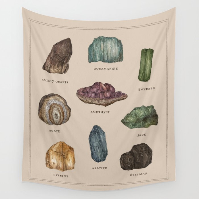 Gems and Minerals Wall Tapestry