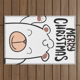 Cute Cartoon Merry Christmas Outdoor Rug