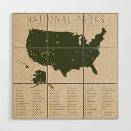 US National Parks Wood Wall Art