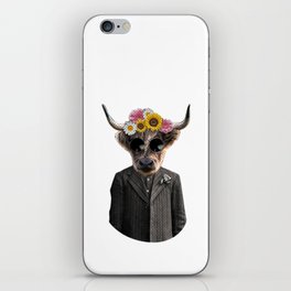 Vintage Bull Suit in Flowers iPhone Skin
