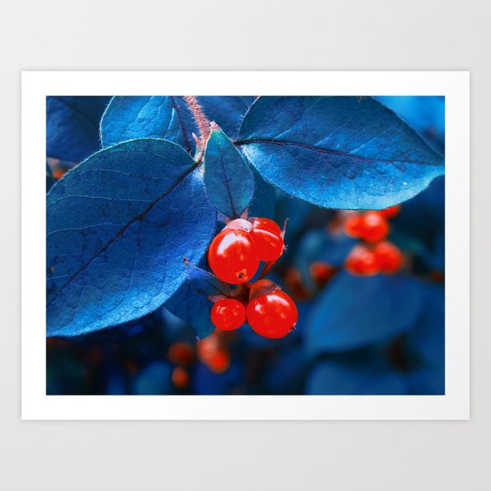 Garden Red Lamps Art Print