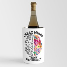 Great Minds Think Differently - Analytic Creative Brain Left Right Wine Chiller