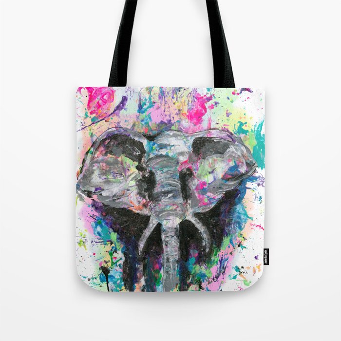 Elephant Neon Tote Bag