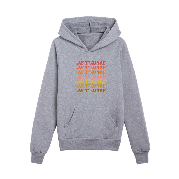 Je T aime French for I Love You in Warm Red Orange and Yellow