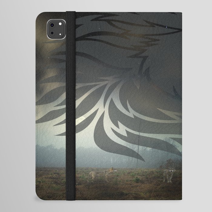 Shadowed Wolf in Moonlight  iPad Folio Case