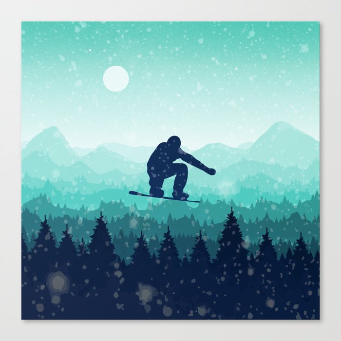 Snowboard Skyline II Canvas Print