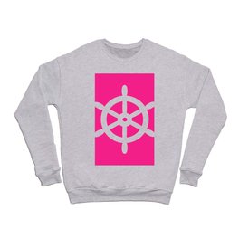 Ship Wheel (White & Dark Pink) Crewneck Sweatshirt