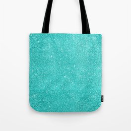 Teal Glitter Tote Bag