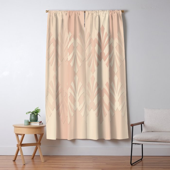 Art Deco Delicate Rose Gold Pattern Blackout Curtain By