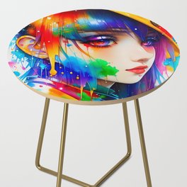 Anime geisha panting Side Table