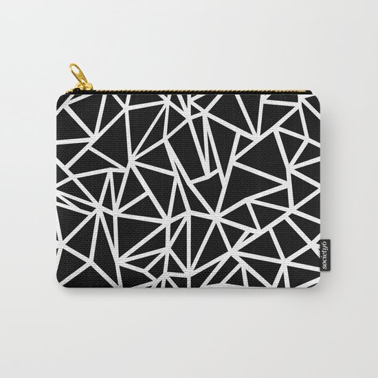 Abstract Outline Thick White on Black Carry-All Pouch