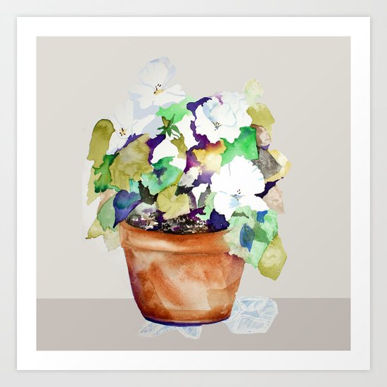 Pots of Petunias Art Print