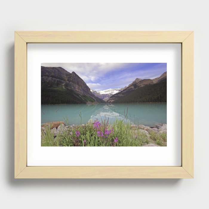 Summertime Scenic View  at Lake Louise, Alberta, Canada Recessed Framed Print